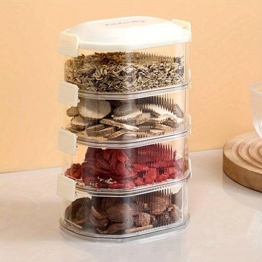 4-layer transparent spice storage boxes
