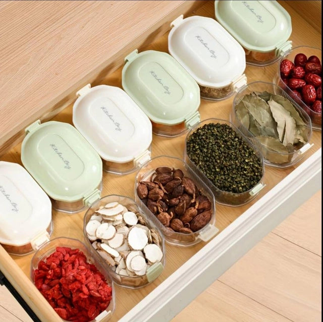 4-layer transparent spice storage boxes